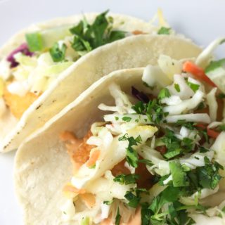 Fish Tacos with Sweet and Spicy Pear Slaw - Fridge to Fork