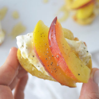 Crostini with Burrata + Peaches - Fridge to Fork